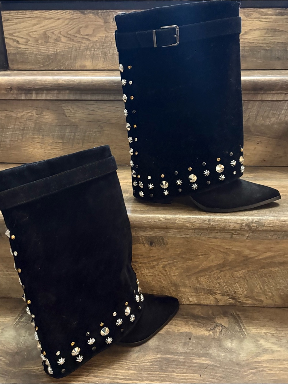 Black Studded Cowboy Boots
